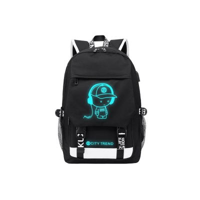fluorescent logo waterproof book bag