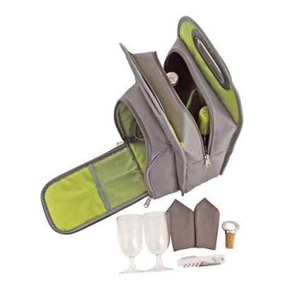 2 Flaschen 6 Stück Wein Reise Picknick Träger