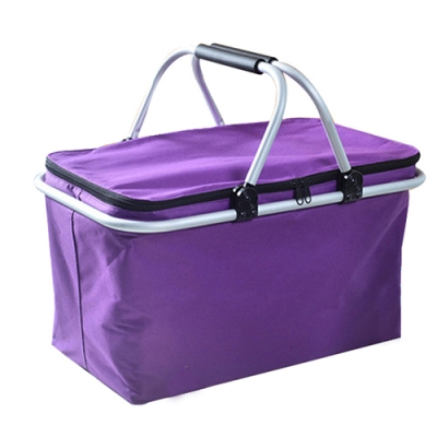 Folding Collapsable Aluminum Picnic Basket