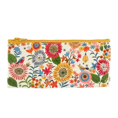 Heat Transfer Leaf Floral Print Makeup Bag