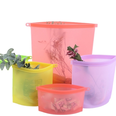 Reusable food grade silicone  storage ziplock bag