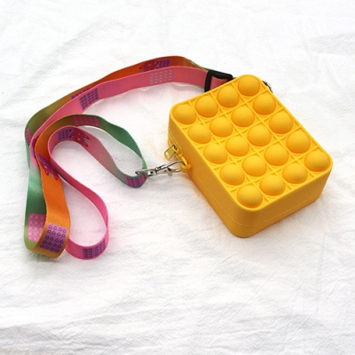 Silicone Push Bubble Funny Kids Sling Bag
